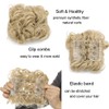 Real Thick Comb Clip in Messy Curly Bun Hair Extension