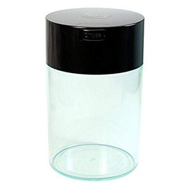 Tightpac America, Inc. CFV2-CBK Coffeevac 1 lb- The Ultimate Vacuum Sealed Coffee Container, Black Cap & Clear Body, 1.85-Liter/1.6-Quart