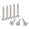 sourcing map Phillips Hex Washer Self Tapping Screws, M4 x