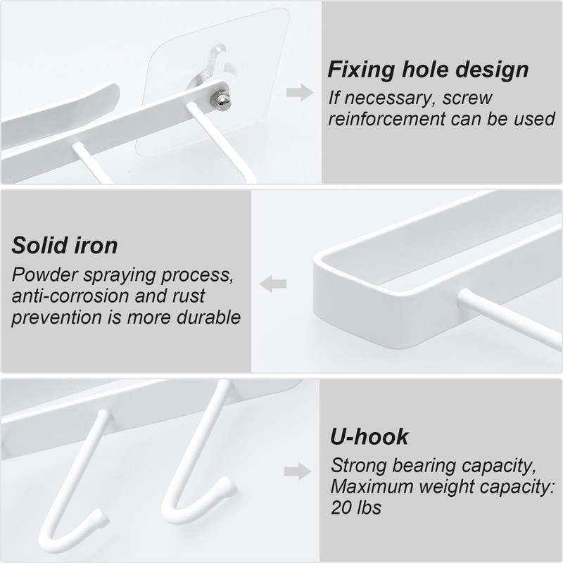 Juyibaao 2 Pcs Cup Hooks Under Shelf White and Kitchen