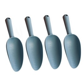 tooloflife 4 Pack Plastic Garden Shovel, Multifunctional Portable Garden Scoop with Scale for Soils Compost Planting Flowerpot (Haze Blue)
