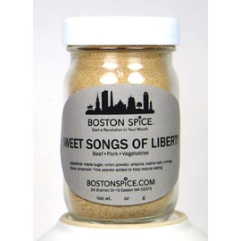 Boston Spice Sweet Songs of Liberty Handmade Gourmet Seasoning Blend Beef Steak Venison Pork Ribs Poultry Chicken Vegetables Popcorn Grilling Smoker Barbecue BBQ Oven Smoked 1/2 Cup Spice 3.7oz/106g