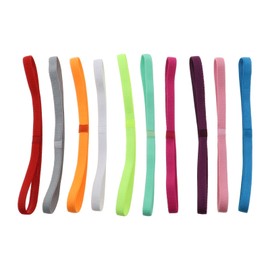 SING F LTD 10Pcs Sports Headbands Sweat Bands for Men and Women Football Basketball Soccer Tennis Yoga Golf Non-Slip Elastic Multicolor Thin Strip Sports Accessories