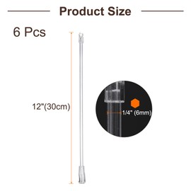 sourcing map 6Pcs 30cm Transparent Blind Wand Replacement Parts with Hook and Grip, Clear Acrylic Window Blind Stick Tilt Rod for Window Opener Accessory