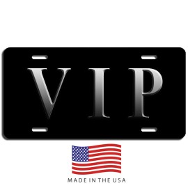 Mako VIP black vanity aluminum vehicle license plate car truck SUV tag