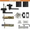 Probrico Flat Black Square Entry Levers Locksets and Double Cylinder