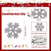 20 Pcs Sparkly Rhinestone Snowflake Hair Clips for Women,Silver Decorative