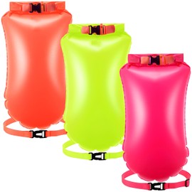3PCS Boya Natacion Aguas Abiertas,Bolsa de Flotador de Natación Ajustable,Con capa de almacenamiento impermeable,Adecuado para nadar, pasear en bote, pescar, acampar y otros deportes acuáticos.