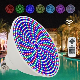 LED Pool Light Bulb for Inground Pool, RGB Color Changing LED Pool Light with Remote and Gasket, Waterproof Underwater Light Bulbs, E26 Replacement for Pentair Hayward Pool Light Fixture (P56-120V/2)