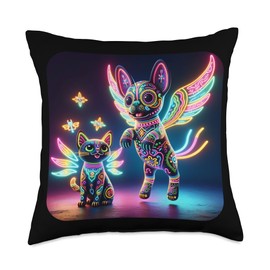 Frenchie & Friend Alebrijes Throw Pillow