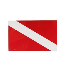 Scuba Diving Stickers | Set of 4 | 4" x 2.5" | Decals Weatherproof UV Resistant Vinyl Laminate Red and White Flag
