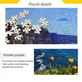 Oarencol Cliffs of Moher Ireland Landscape Jigsaw Puzzle 500 Pieces Puzzles for Adults
