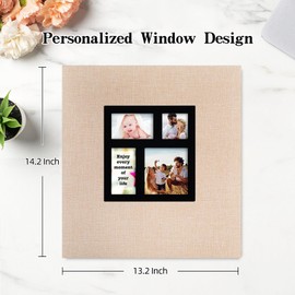 potricher Photo Album 4x6 1000 Photos Linen Cover Large Capacity Picture Albums for Family Wedding Anniversary Baby Vacation (Beige)