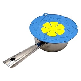 Sprint4deals Silicone Spill Stopper Lid – Reusable Boil Over Safe Guard for Pots, Pans & Cookware – Heat-Resistant Kitchen Gadget Cover (Blue)