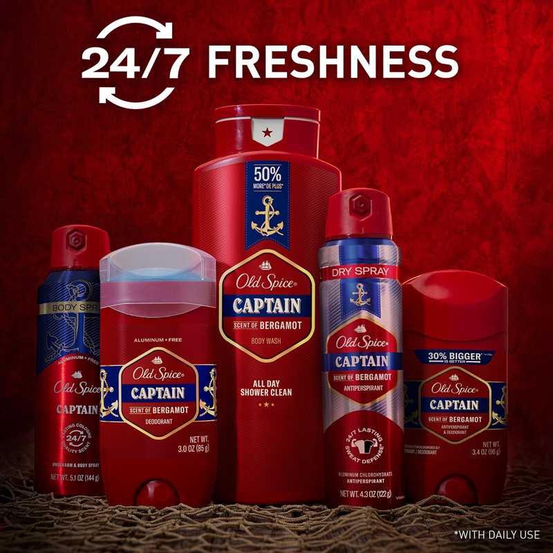 Old Spice Refreshing Body Wash for Men, 3X Defense, 24/7