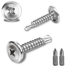 Pack of 150 Self-Tapping Screws 410 Stainless Steel 4.2 x 19 mm Self-Tapping Screws Self Tapping Drilling Screws Self-Drilling Screws for Steel Metal Screws Drilling Screws Countersunk Head with 2