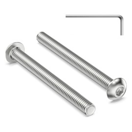 Zuyya Pack of 120 M3 x 30 mm pan head screws, hexagon socket flat head screws, M3 stainless steel screws, full thread round head screws with Allen key