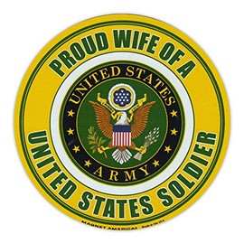 Round Magnet - Proud Wife of a Soldier - United States Army, Military - 5" Round