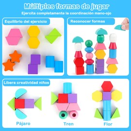 XIAOYANGKEJI Juguetes Montessori Secuenciación de Cuentas, Clasificación y Apilamiento, Juego de Habilidades Motoras Finas de Aprendizaje Preescolar, Juguetes Educativos Regalos para Niños y Niñas