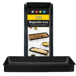 NoStik Perfect Baguette Crisper Tray 1 Piece Free Baking Without Oil - Black