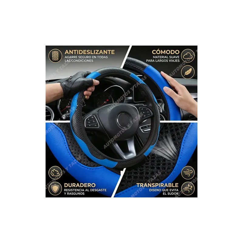 Funda Cubre Volante Deportivo Protector Antiderrapante Auto