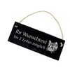Door Sign with Kitten Cat Design Engraved Slate 22 x