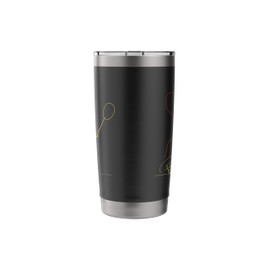 Vintage Badminton Girl Line Art Racquet Sport Stainless Steel Insulated Tumbler