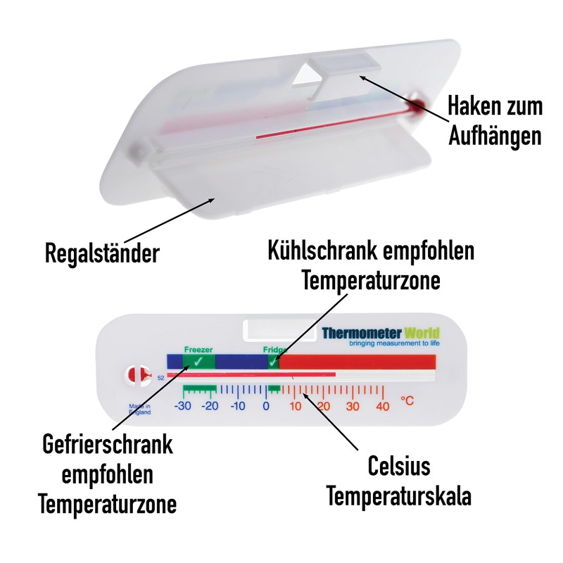 Kühlschrankthermometer Analog und Gefrierschrank Thermometer - Ideale Temperaturanzeige für Kühlschränke