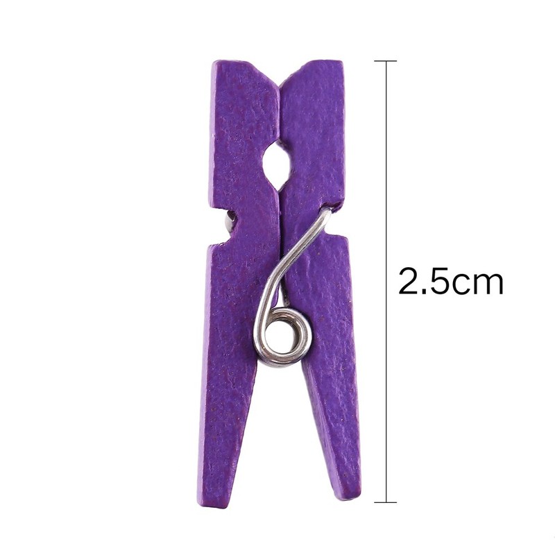 DECORA 2.5cm Multicolor Wood Mini Clothespin 72 pieces in One