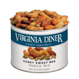 Virginia Diner Honey Sweet BBQ Snack Mix - XL Gourmet Snack Mix Non-GMO, Preservative Free Virginia Peanuts Gift Pack from Virginia Since 1929-9 Oz Can