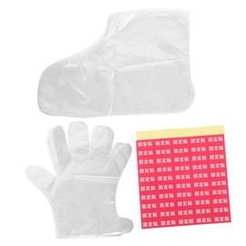Baluue 1set Portable Exfoliating Gloves Foot Masks Oil-resistant for Pedicure Treatments Random Style