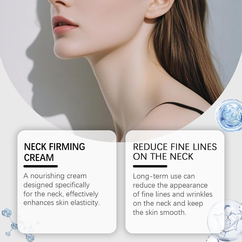 Crema Reafirmante de Cuello para Mujer, Crema Colágeno Fullereno (4Pcs)