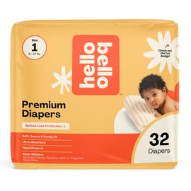 Hello Bello Diapers, Size 1 (8-12 lbs) Superstars - 32 Count of Premium Disposable Baby Diapers, Hypoallergenic with Soft, Cloth-Like Feel