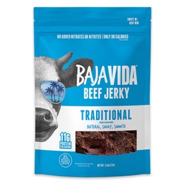 Baja Vida Traditional Beef Jerky - Beef Jerky Snack Packs, Healthy Jerky, Gluten-Free, All-Natural Beef, No MSG, Made in the USA - 2.5 Oz (Pack of 3)