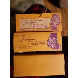 Scolding Locks Products 3 Boxes Of Vintage Scolding Locks Invisible Badger Extra Quality Hair Pins