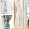 Ousuwo 4Pcs Cotton Rope Curtain Tiebacks, Adjustable Handwoven Curtain Holder