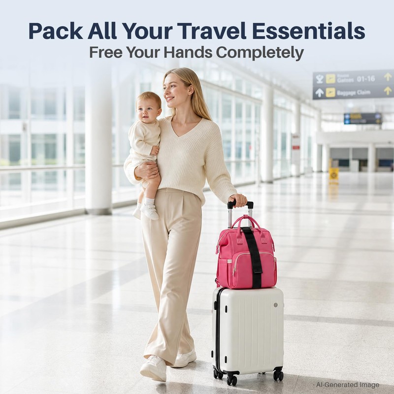 Adjustable Elastic Luggage Bungee Connector Straps, Carry-On Suitcase Add Bag