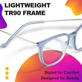 VISOONE Anti Slip TR90 Blue Light Blocking Glasses Size M Eyewear Frame with Anti Glare Eye Protection for Women GaeL