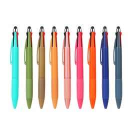Multicolor Pen in One Multi Color Pen with Stylus Tip 4 Color Pen Nurse Accessories for Work Stylus Pens for Touch Screens 1.0mm Ballpoint Pen (9)