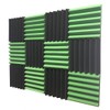 2" x 12" x 12" GREEN/CHARCOAL Black Acoustic Wedge Panels