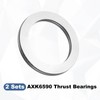 sourcing map 2 Sets AXK6590 Thrust Needle Roller Bearings with