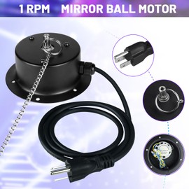 1 RPM Slow Speed Disco Ball Motor Heavy Duty Mirror Ball Electric Motor Rotator Supports 4'' - 12'' Balls for Dj Party Light Home Bands, Christmas Party
