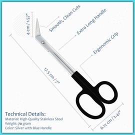 Extra Long Handle Toenail & Nail Scissors | Heavy Duty Stainless Steel Fingernail & Ingrown Toenail Clippers for Manicure & Pedicure | Ideal for Men and Women for Nail Care