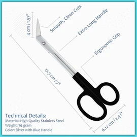 Extra Long Handle Toenail & Nail Scissors | Heavy Duty Stainless Steel Fingernail & Ingrown Toenail Clippers for Manicure & Pedicure | Ideal for Men and Women for Nail Care
