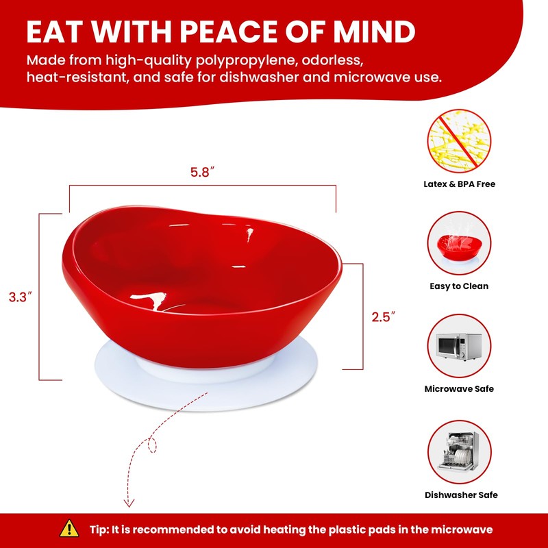 2Pack Spill Proof Scoop Bowl with Non-Skid Suction Base, Adaptive