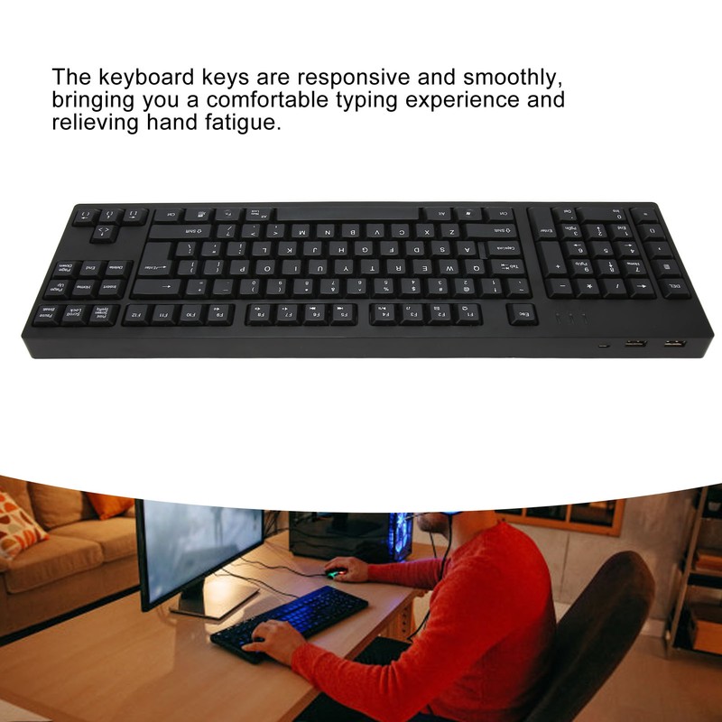 109 Key Left Hand Keyboard USB Wired 2 HUB Keyboard
