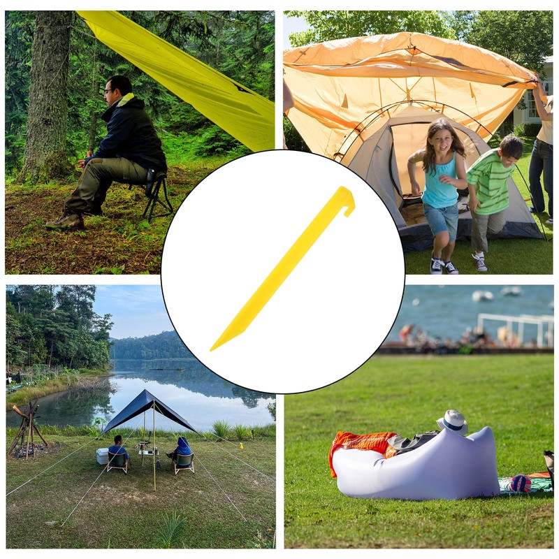 sourcing map Tent Stakes Plastic 30cm/12 Inch Lightweight Ground Pegs