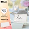 Better Office Products 100 Pack Gold Metallic Border Place Cards,