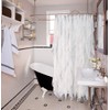 Reisen White Ruffle Shower Curtain Fabric / Cloth Farmhouse Bathroom