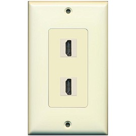 RiteAV 2 HDMI Port Female-Female Wall Plate Decorative Ivory